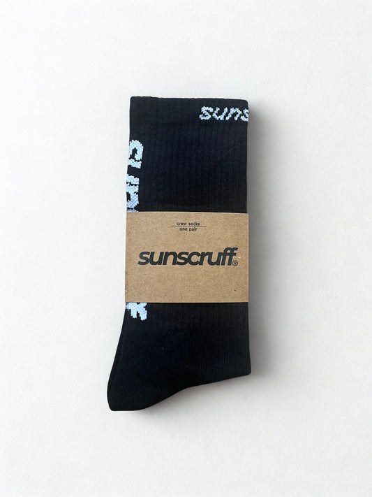 Black Performance Crew Sports Socks
