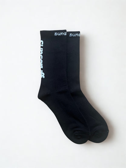 Black Performance Crew Sports Socks