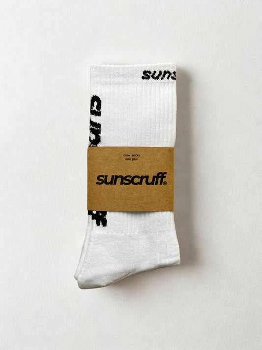 White Performance Crew Sports Socks